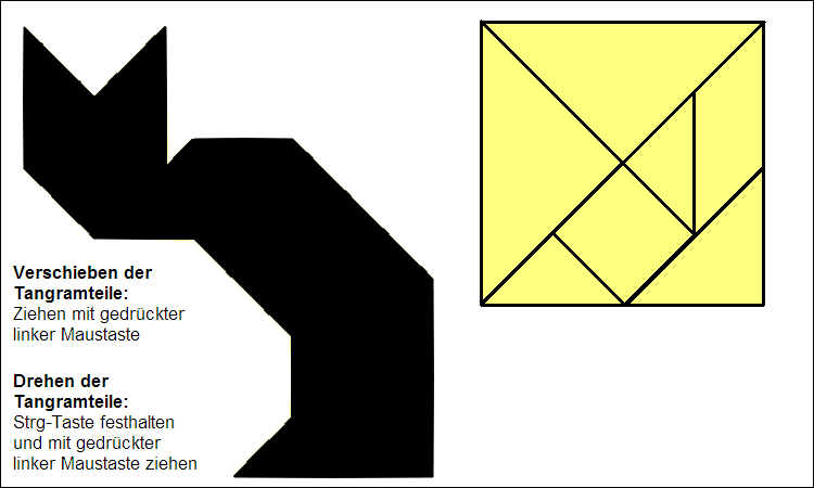 Katze mit Tangram legen