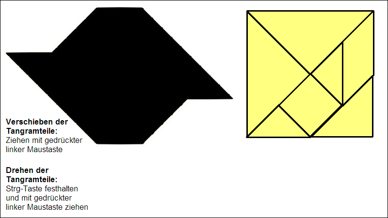 Symmetrische Figur mit Tangram legen